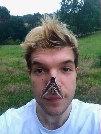 Image of Doug with a moth on his nose